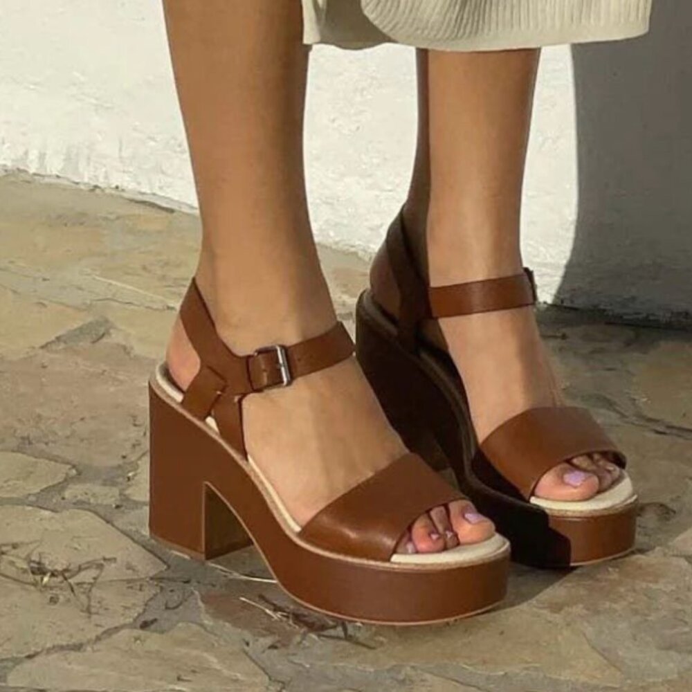 The Dolce Vita Elly Leather Platform Sandals